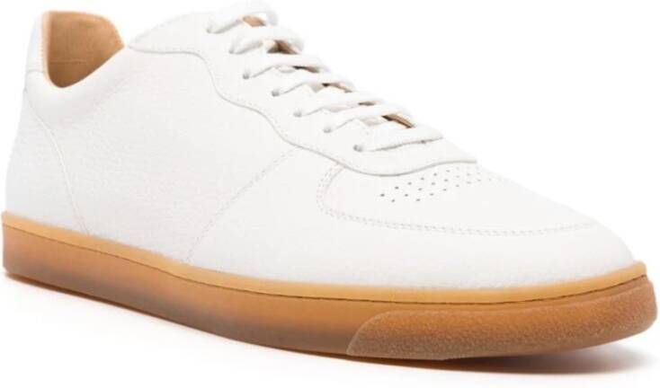 BRUNELLO CUCINELLI Witte lage leren sneakers White Heren