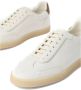Brunello Cucinelli Witte leren sneaker met suède label - Thumbnail 2
