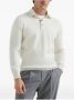 Brunello Cucinelli Witte Sweater met Knopen en Ribboorden - Thumbnail 2