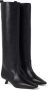 BRUNELLO CUCINELLI Zwarte Leren Kniehoge Kitten Heel Laarzen Black Dames - Thumbnail 4