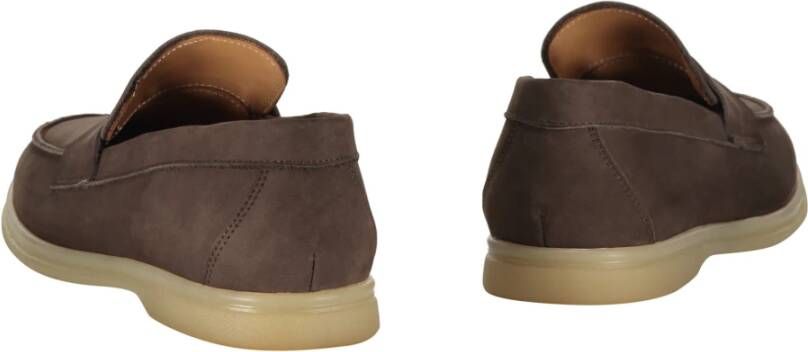 Bruno Magli Klassieke leren loafers ronde neus Brown Heren