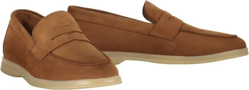 Bruno Magli Klassieke Leren Loafers Ronde Neus Brown Heren