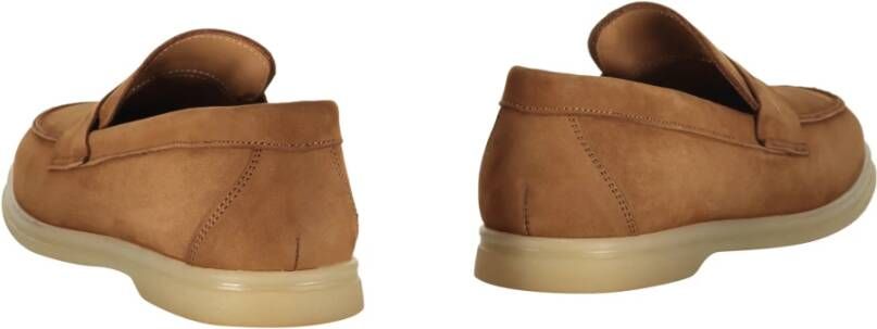 Bruno Magli Klassieke Leren Loafers Ronde Neus Brown Heren