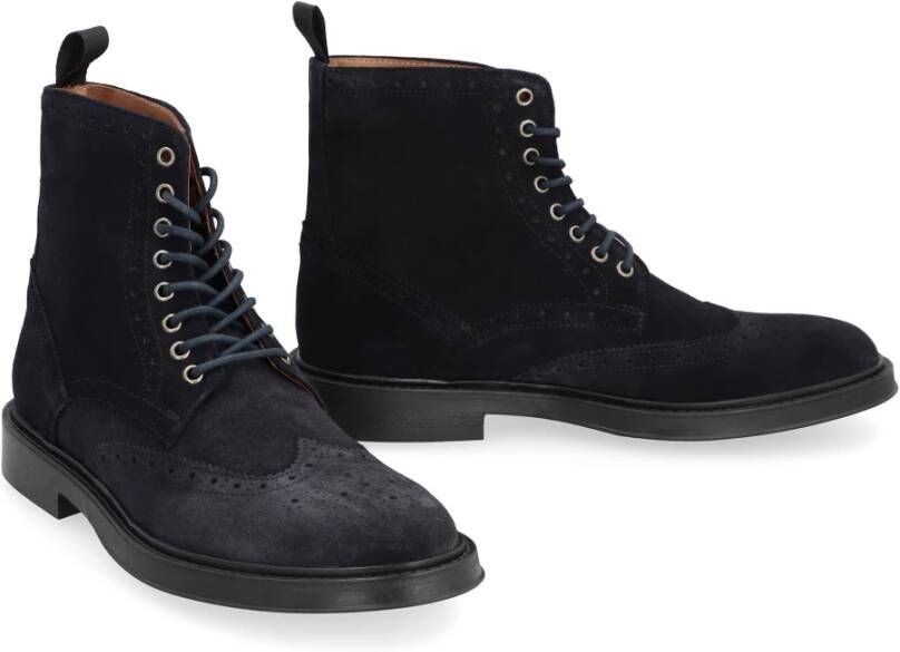 Bruno Magli Klassieke Leren Veterschoenen Blue Heren