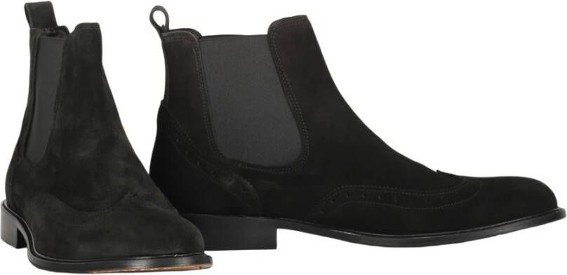 Bruno Magli Klassieke Suede Chelsea Laarzen Black Heren