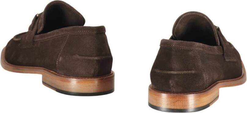 Bruno Magli Suède Kalfsleren Penny Loafers Brown Heren