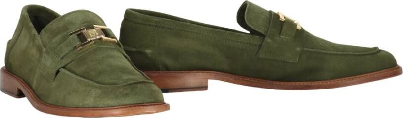 Bruno Magli Suède Kalveren Penny Bar Loafers Green Heren