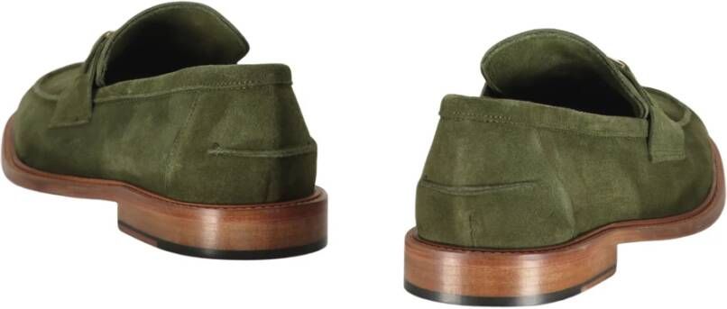 Bruno Magli Suède Kalveren Penny Bar Loafers Green Heren