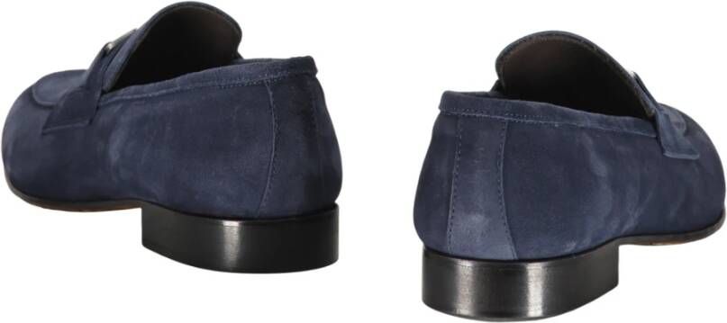 Bruno Magli Suède Kalveren Penny Loafers Blue Heren