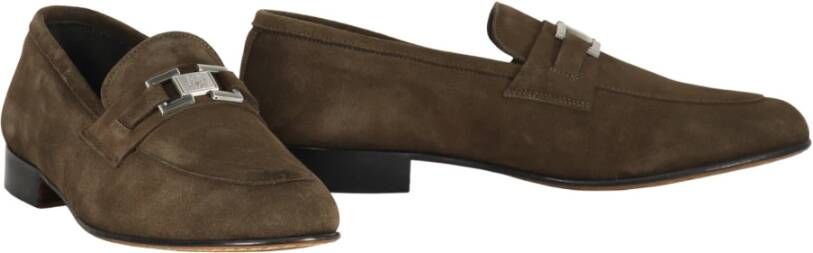 Bruno Magli Suède Kalveren Penny Loafers Green Heren