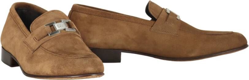 Bruno Magli Suède Penny Bar Loafers Brown Heren