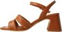 Bruno Premi Bruine leren sandalen met gouden studs - Thumbnail 2