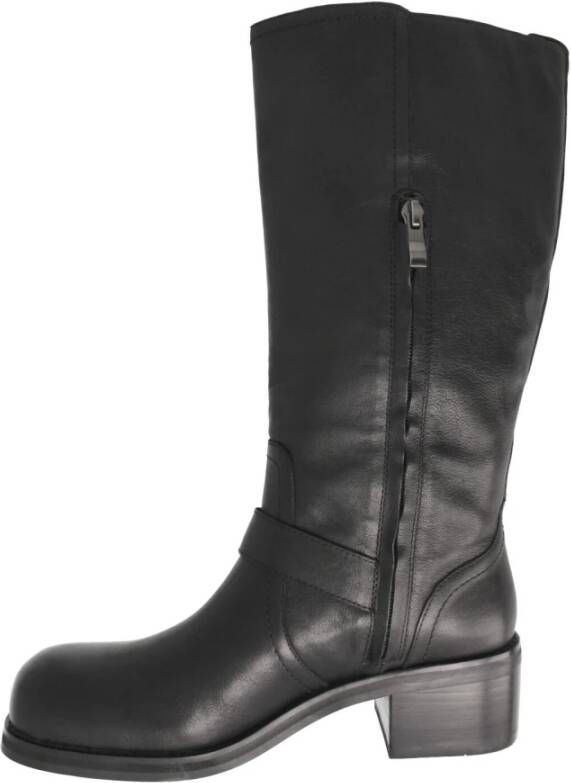 Bruno Premi Zwarte leren urban laarzen met gespen Black Dames