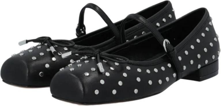 Bruno Premi Zwarte studs vierkante neus ballerina's
