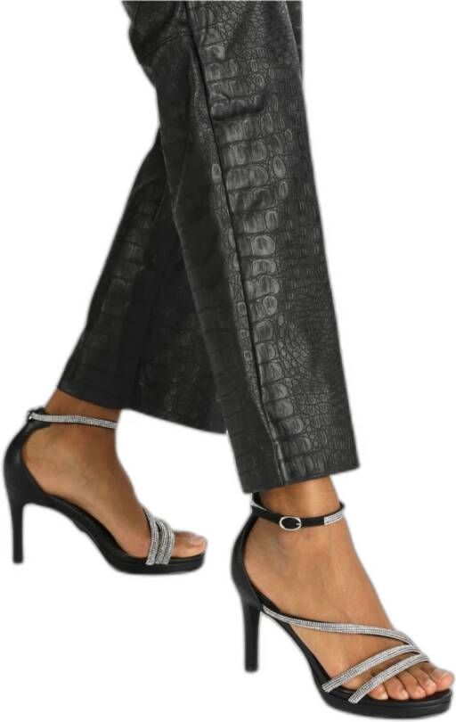 Buffalo Dames sandalen met suède hak Serena Shine Zwart Dames