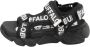 Buffalo Sandalo cld tec zeppa tessuto Ds22Bf02 Bn16020681 Zwart Dames - Thumbnail 4