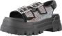 Buffalo Stijlvolle Grijze Platte Sandalen Black Dames - Thumbnail 6