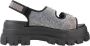 Buffalo Stijlvolle Grijze Platte Sandalen Black Dames - Thumbnail 8