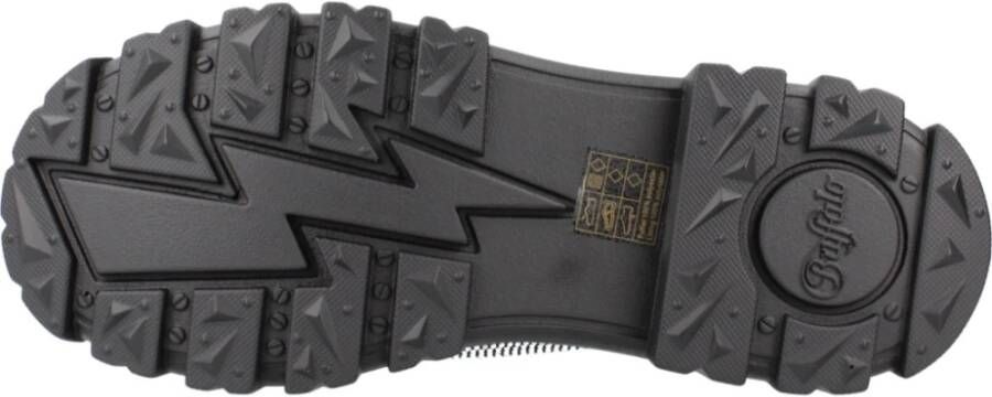 Buffalo Stijlvolle Grijze Platte Sandalen Black Dames