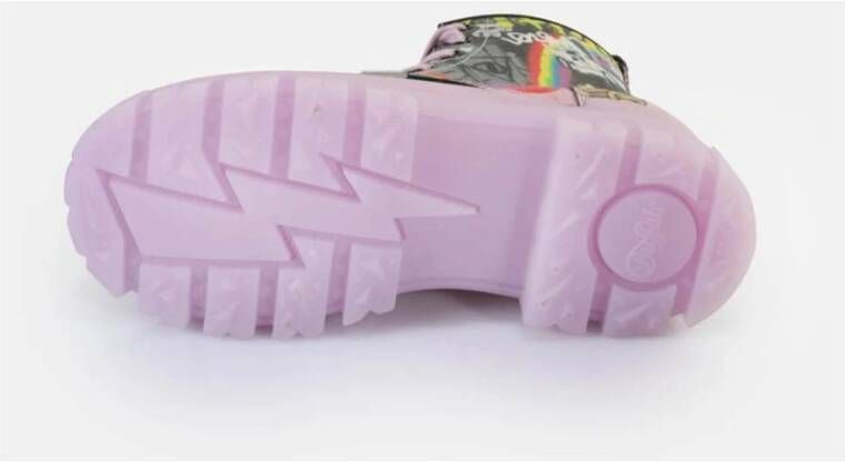 Buffalo Paars Zwart Veterschoenen met Hoge Top