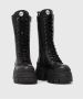 Buffalo Zwarte Veterschoenen met Plateauzool - Thumbnail 2