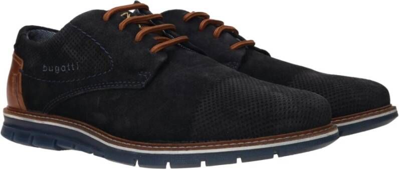 Bugatti Blauwe Suède Casual Schoen Blue Heren