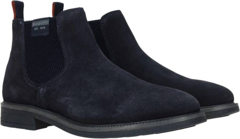 Bugatti Blauwe Suede Chelsea Boot voor Heren Blauw Heren Schoenen