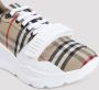 Burberry men regis sneaker in vintage check suede and leather mix Beige Heren - Thumbnail 15