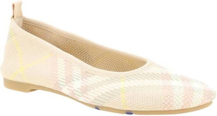 Burberry Ballerina's met stretch bovenwerk en platte zool Pink Dames