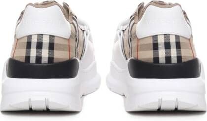 Burberry Beige Sneakers met Vintage Check Patroon Beige Heren
