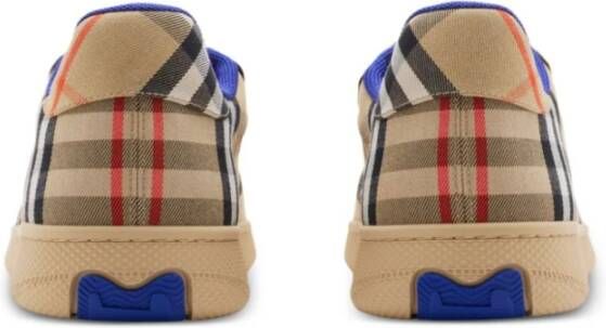 Burberry Beige Terrace Check Sneakers Multicolor Heren