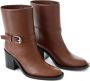 Burberry Bruin Leren Enkellaarzen 100% Authentiek Bruin Dames - Thumbnail 4