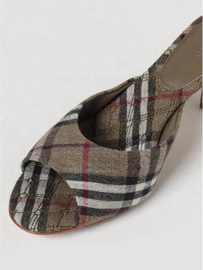 Burberry Bruine Mid Heel Mules Schoenen