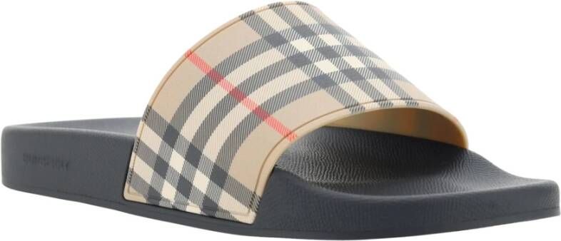 Burberry Bruine Rubberen Sandalen met Ruitpatroon Brown Heren