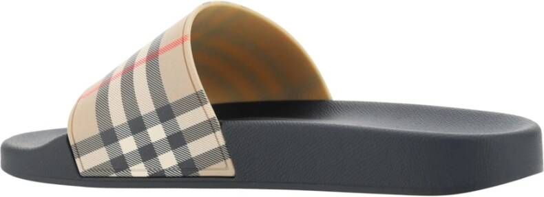 Burberry Bruine Rubberen Sandalen met Ruitpatroon Brown Heren