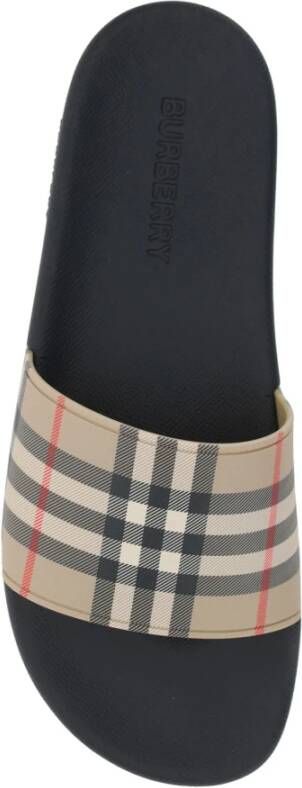 Burberry Bruine Rubberen Sandalen met Ruitpatroon Brown Heren