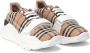 Burberry men regis sneaker in vintage check suede and leather mix Beige Heren - Thumbnail 8