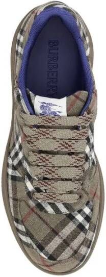 Burberry Check Sneakers met Ronde Neus