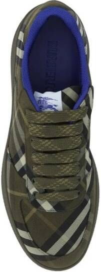 Burberry Check Sneakers Vetersluiting Ronde Neus Platte Zool