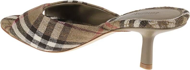 Burberry Elegante Hak Muiltje Geruite Schoenen