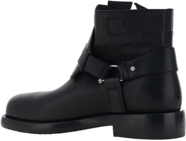 Burberry Equestrian Leren Enkellaarzen met B-Gesp Black Heren