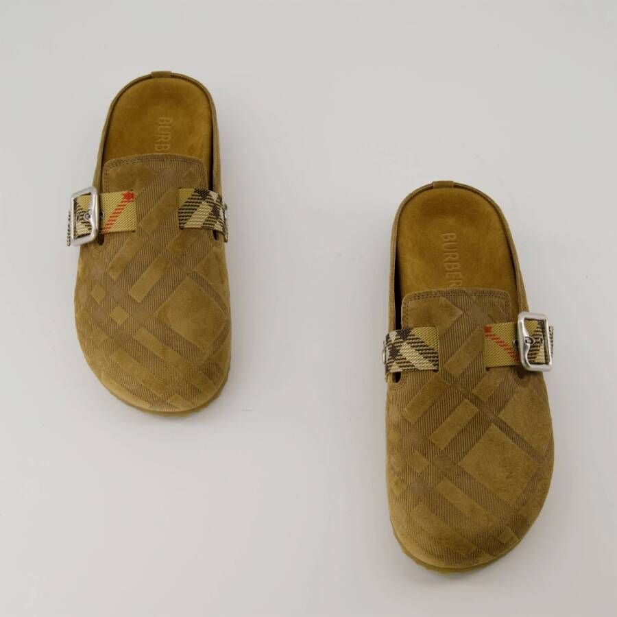 Burberry Fluweel Leren Klompen voor Vrouwen