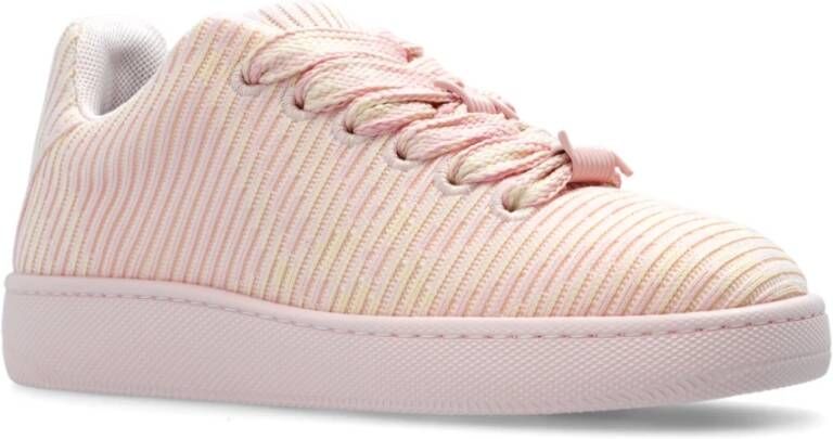 Burberry Geruite Gebreide Box sneakers Pink Dames