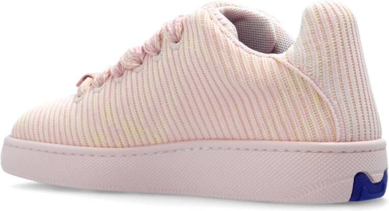 Burberry Geruite Gebreide Box sneakers Pink Dames