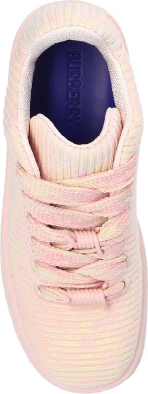 Burberry Geruite Gebreide Box sneakers Pink Dames