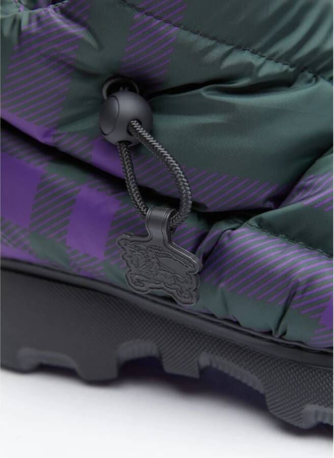 Burberry Geruite Kussenlaarzen met Trackzool Purple Dames