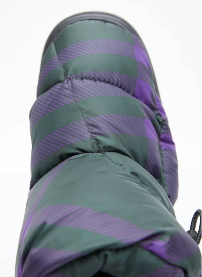 Burberry Geruite Kussenlaarzen met Trackzool Purple Dames