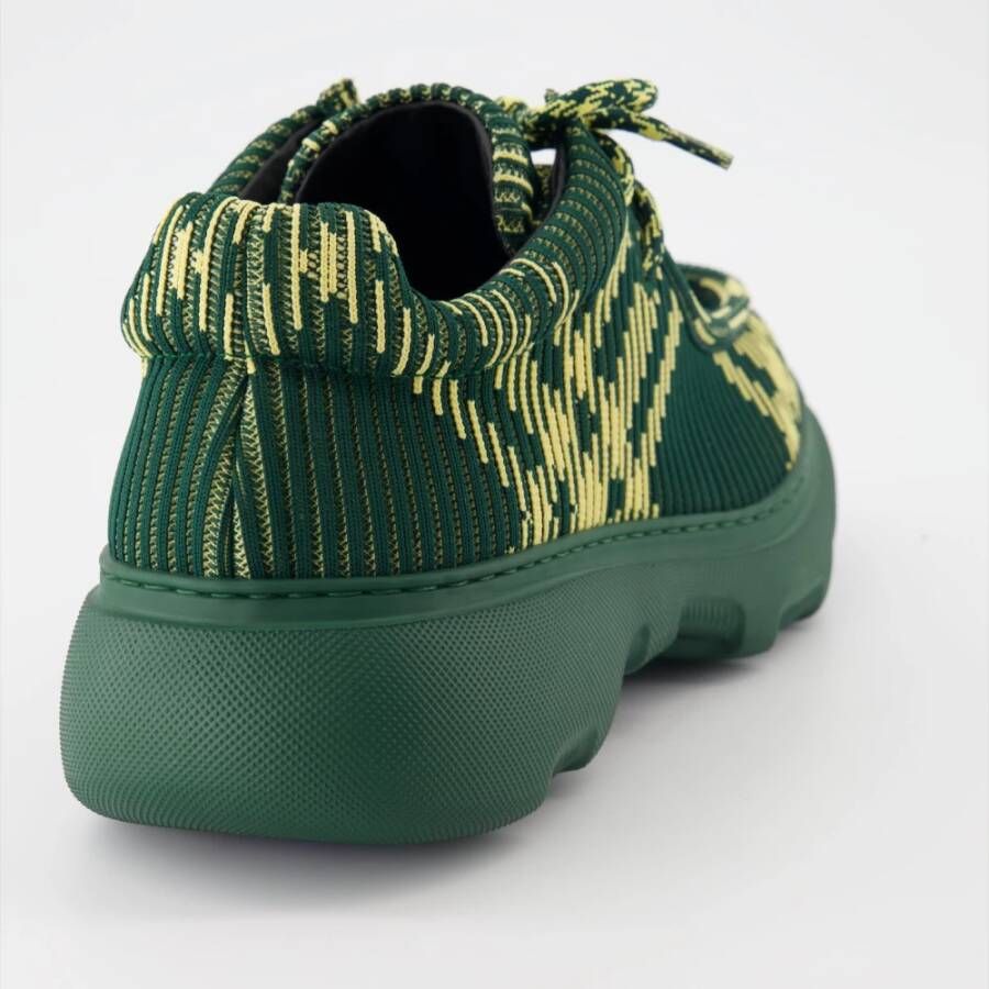 Burberry Geruite Stadschoenen Vintage Stijl Green Heren