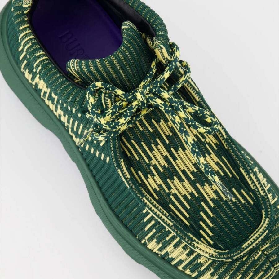Burberry Geruite Stadschoenen Vintage Stijl Green Heren