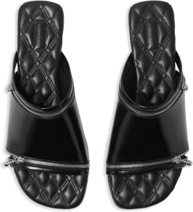 Burberry Gewatteerde Leren Sandalen Black Dames